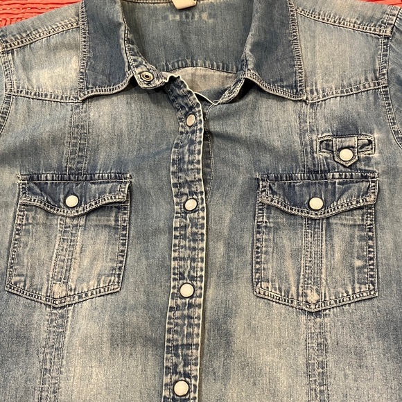 Warehouse One women’s small Light Blue fade Denim Shirt - Picture 12 of 14